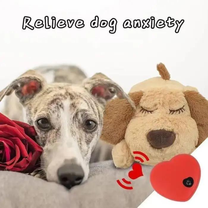 Aide au sommeil chien battement de coeur jouet soulagement de l'anxiété formation comportementale couché