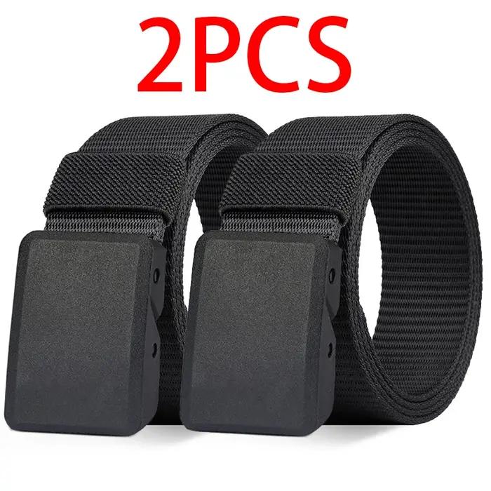 Ceinture militaire en Nylon à boucle automatique, 2 pièces, ceinture tactique multifonctionnelle en