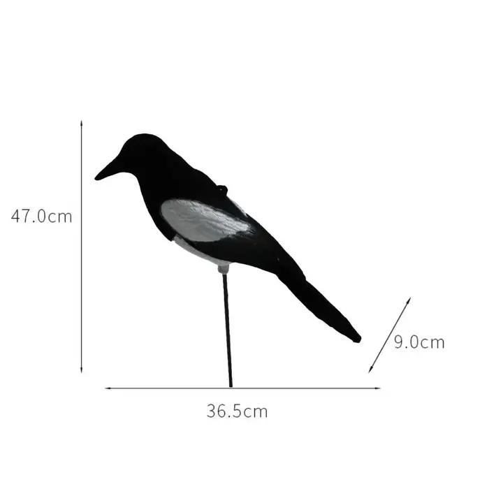 Leurre pie plastique flocké pour chasse - Statue effrayante oiseaux et décoration de jardin extérieur