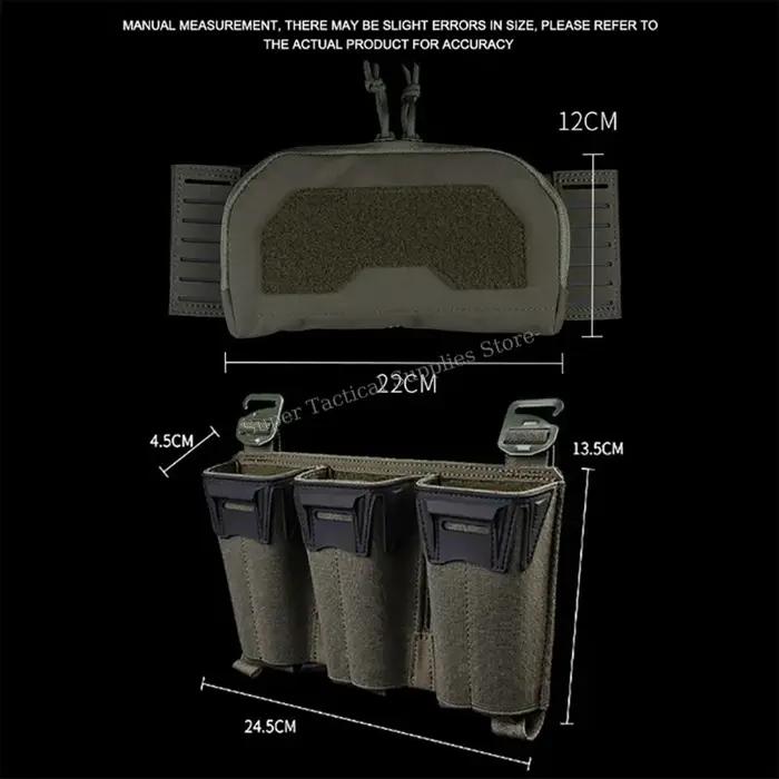Pochette admin tactique 2ème couche avec triple mag - Placard avant pour M4 5.56 PCC 9mm Glock airsoft