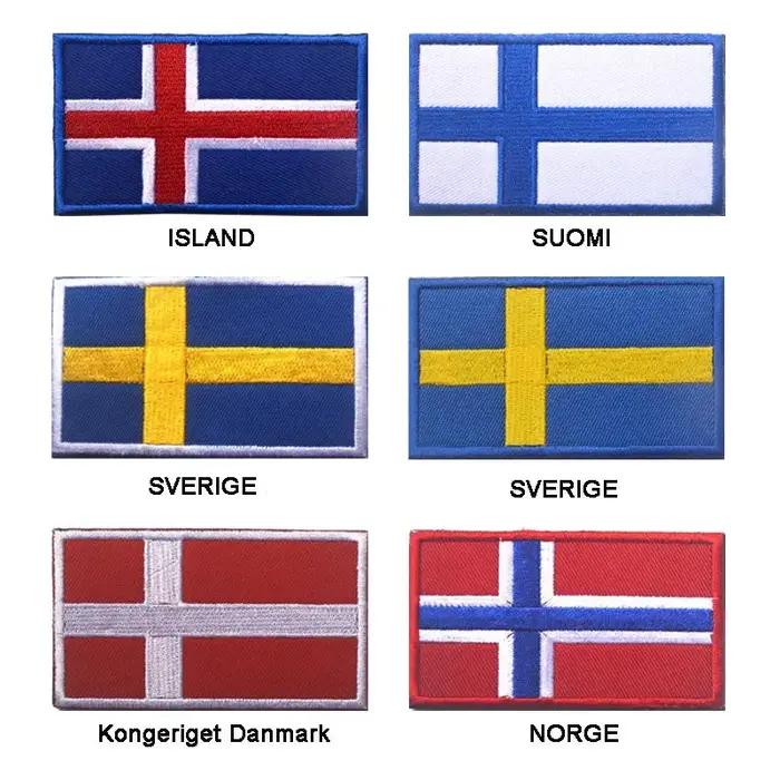 Drapeaux européens Allemagne Slovaquie Lituanie tchèque Finlande Lettonie Macédoine Slovaïse Monténégro Espagne France Patchs brodés