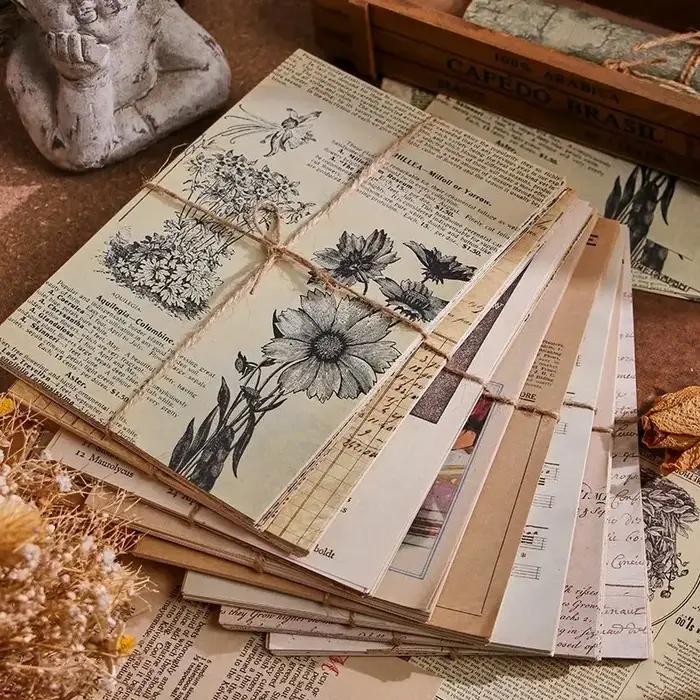 Bloc-notes vintage à feuilles mobiles pour scrapbooking et collage artistique en papier léger - 8 couleurs disponibles pour les artistes et amateurs de créativité