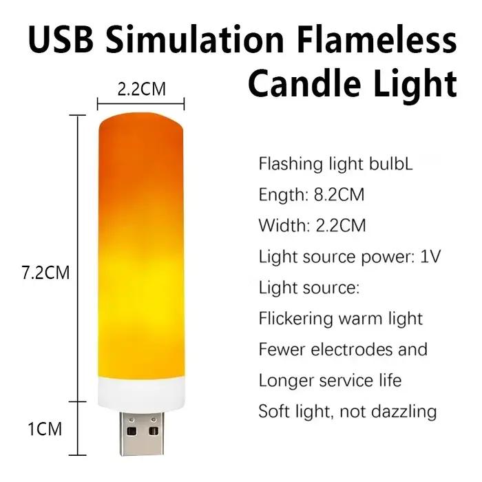 USB LED flamme lumière dynamique effet de flamme feu ampoule USB atmosphère lumière LED maïs ampoule