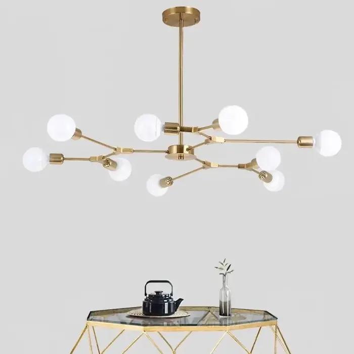 Lustre de haricot magique moderne personnalité Simple lampe de salon atmosphérique branche moléculai