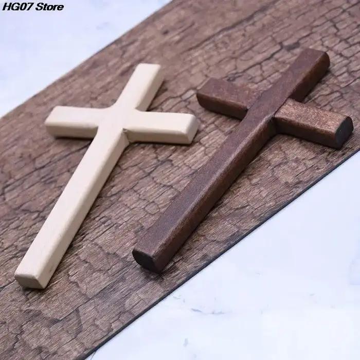 Nouvelle Croix Chrétienne en Bois de 12cm (4,7 pouces), Grand Mur Long Nina ifix Deux Documents