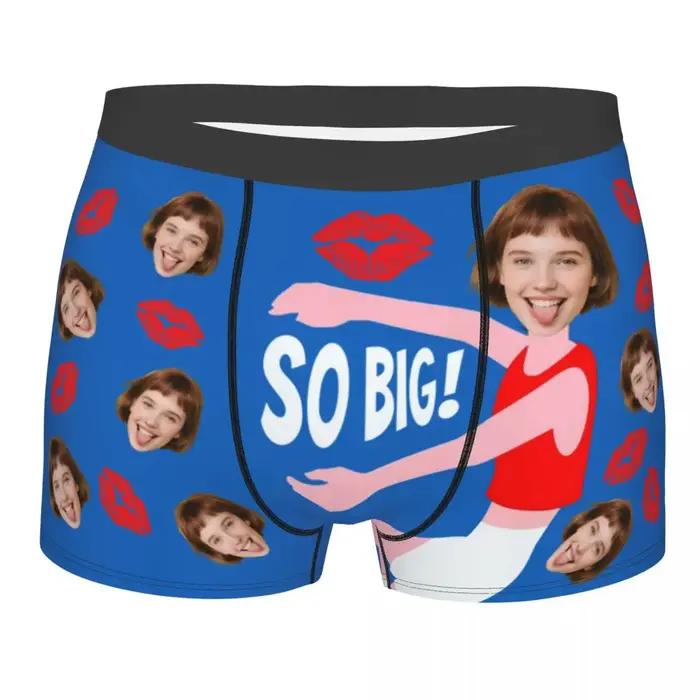 Sous-vêtements personnalisés avec Photo et visage, Boxer personnalisé, culotte courte, caleçon doux pour mari, cadeau de saint valentin