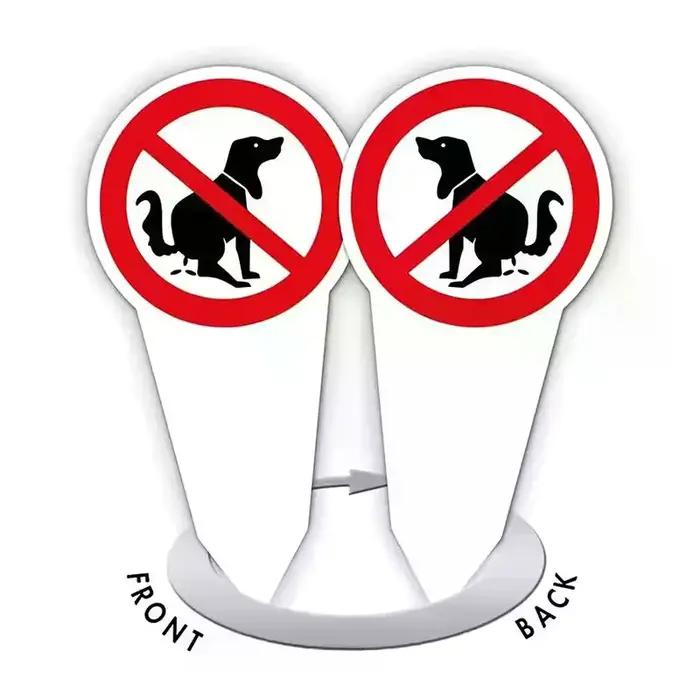 Panneau en plastique « Pas de crottes de chien » – Avertissement de propreté pour jardin