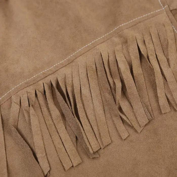 T-shirts Cowboy pour Hommes – Veste en Daim Vintage à Franges, Manches Longues, Boutons – Tenue Décontractée pour Fêtes – Hauts Populaires pour Homme
