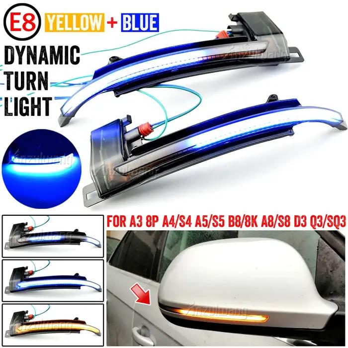 Pour Audi A3 8P A4 A5 B8 Q3 A6 C6 4F S6 clignotant dynamique miroir lumière LED
