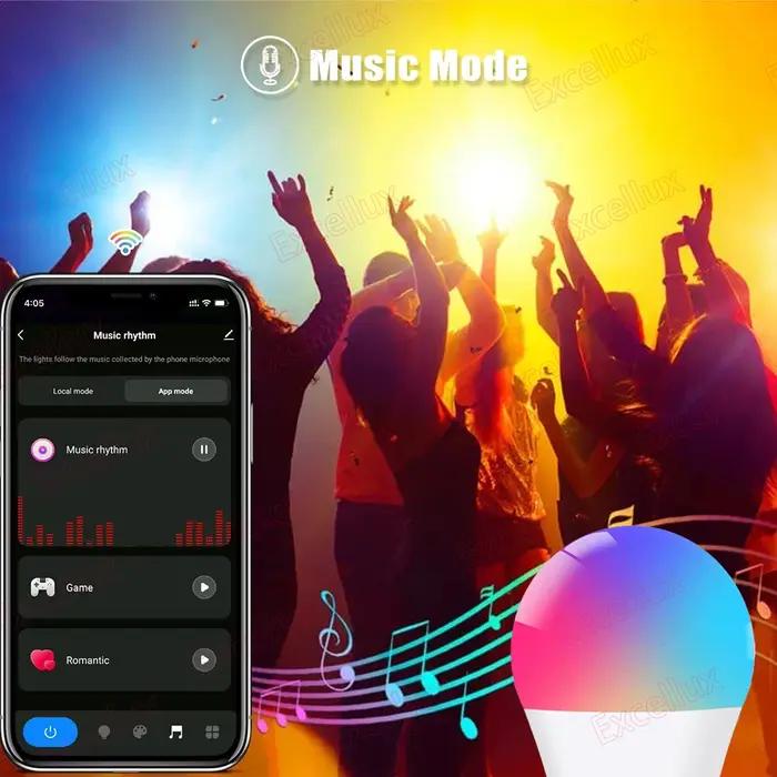 Tuya E27 lampe à LED App contrôle Bluetooth/WiFi ampoule LED 15W RGB CW WW ampoule intelligente fonc