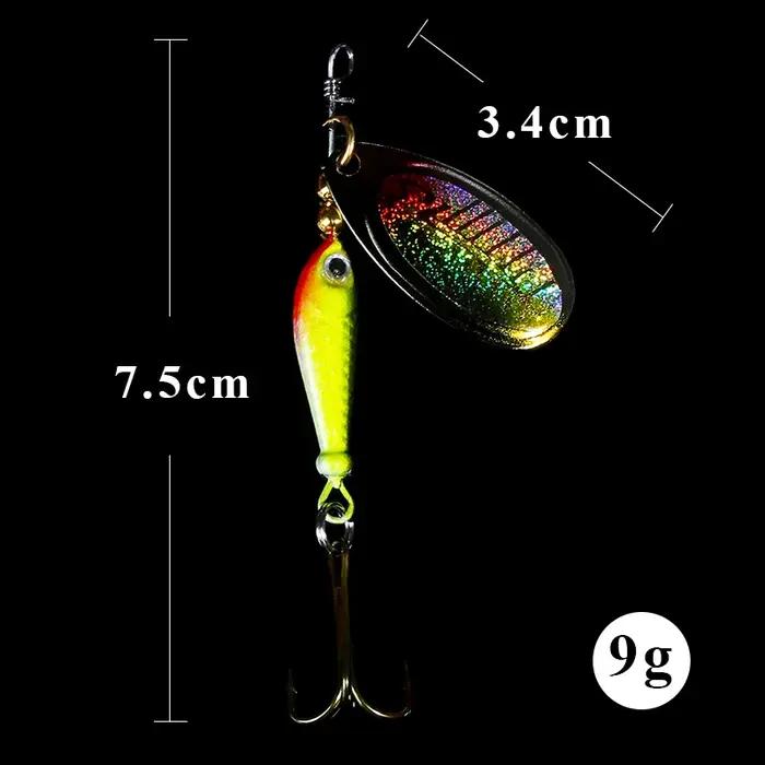QXO 2 pièces/lot 9g cuillère en métal roman gabarit leurres de pêche cuillère appât produits d'hiver