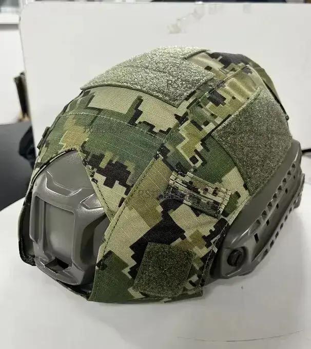 Housse casque rapide polyester-coton - Couverture camouflage DNC MCAP multiple options pour équipement tactique