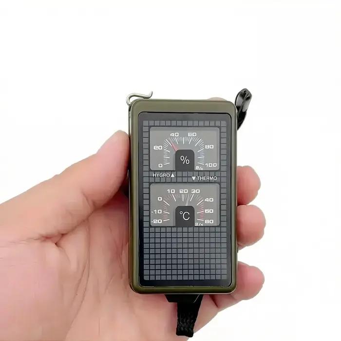 Boussole de survie 10-en-1 avec thermomètre et hygromètre