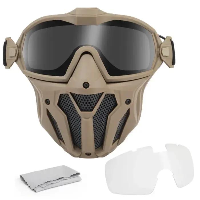Masque Airsoft lunettes détachables avec ventilateur Anti-buée masque de protection tactique Paintba