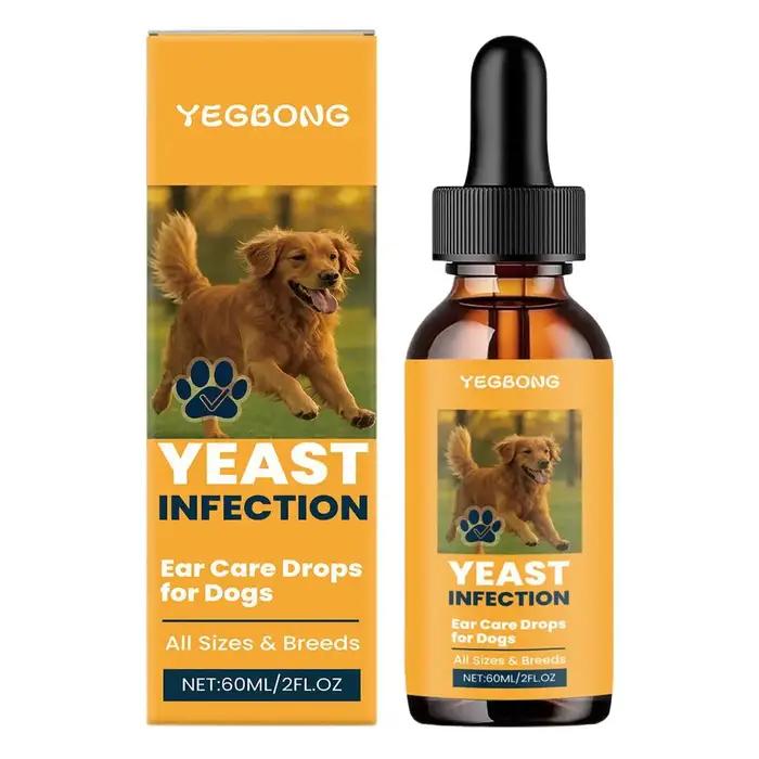 Solution nettoyante pour les oreilles des chiens contre les infections à levures, apaise les démange