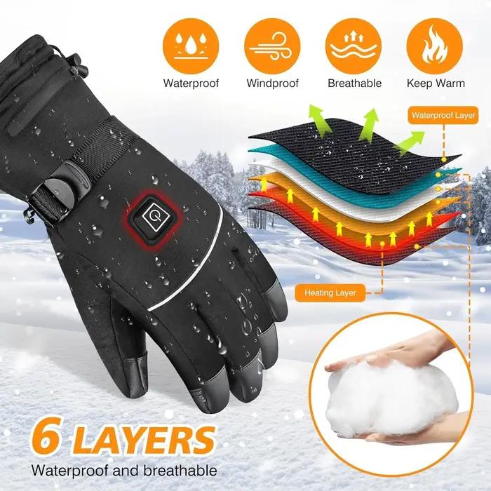 Gants chauffants électriques chasse hiver - Thermiques rechargeables 5000mAh écran tactile chauffe-mains