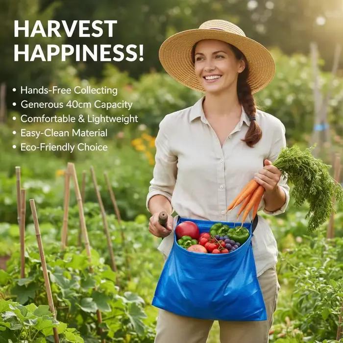 Sac de cueillette de fruits et légumes avec ceinture et pochette pour champignons robuste et étanche pour cueillette en jardin et forêt