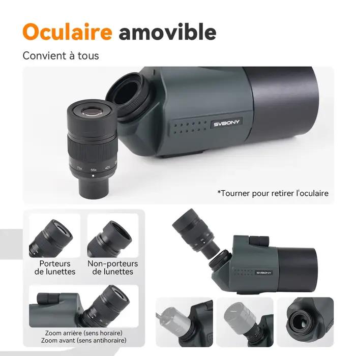 Svbony SV41Pro 28-84x80 Mak longue-vue FMC équipement de Camping étanche pour l'observation des oiseaux