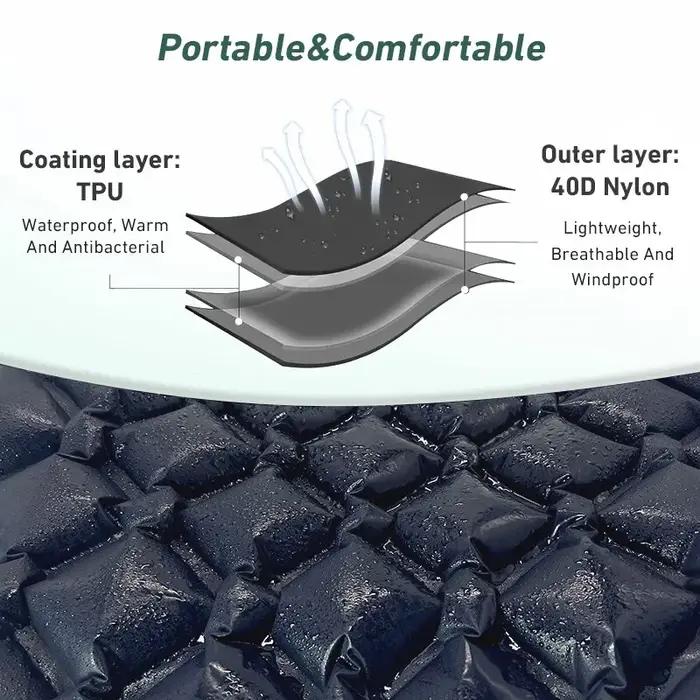 WESTTUNE – matelas de couchage gonflable ultraléger, coussin d'air Portable pour l'extérieur, tapis