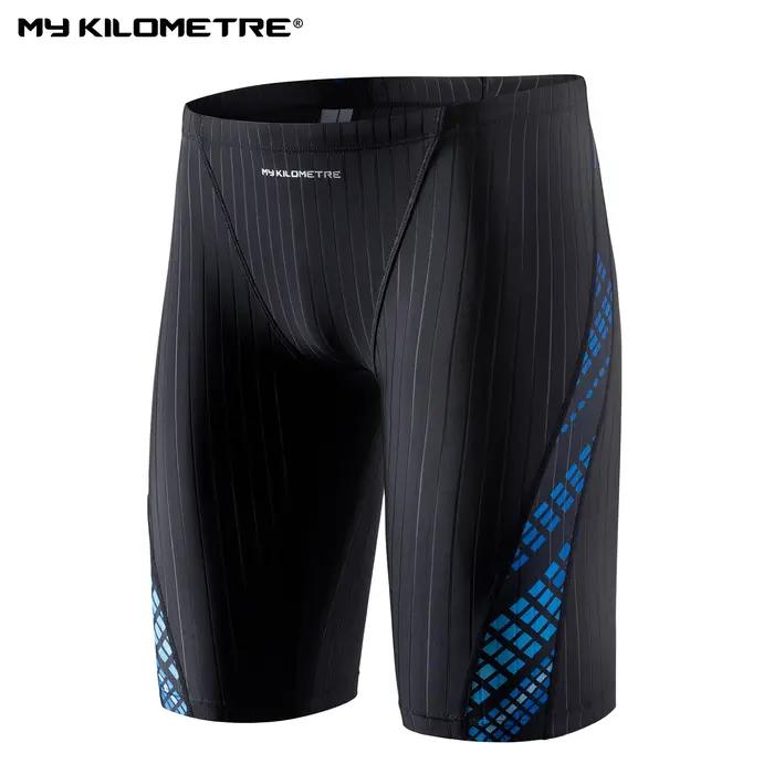 MY KILOMETRE Jammers de natation pour hommes Maillot de bain d'entraînement de compétition athlétiqu