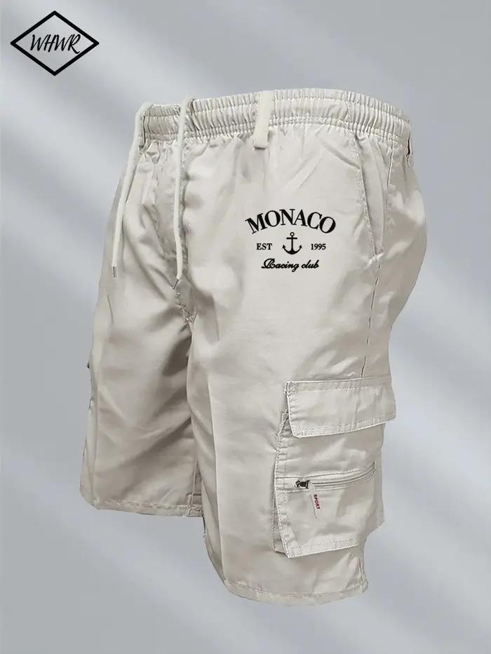 Short cargo imprimé drapeau de Monaco pour homme