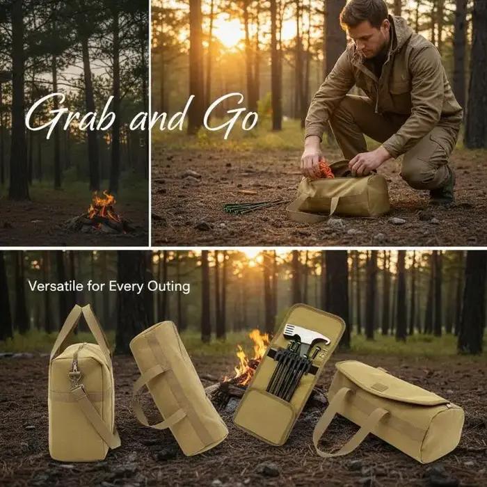 Sac de rangement en toile lavée pour piquets de tente et équipements de camping pour les aventuriers en plein air occassions spéciales