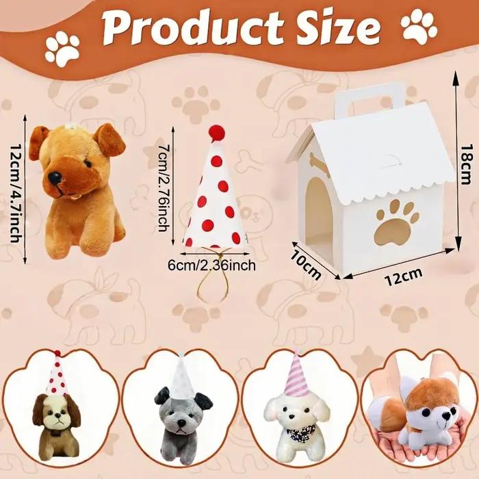 Lot de 12/24 peluches chiens d'adoption de 12 cm