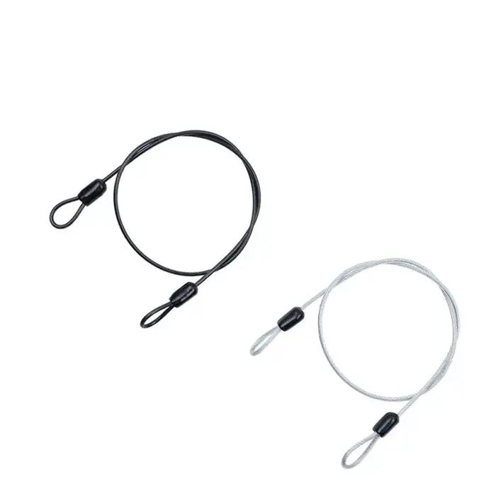 【SY】Câble en acier de sécurité avec cadenas à combinaison à 3 chiffres, câble de sécurité recouvert de 1 m, double boucle pour bagages et valises
