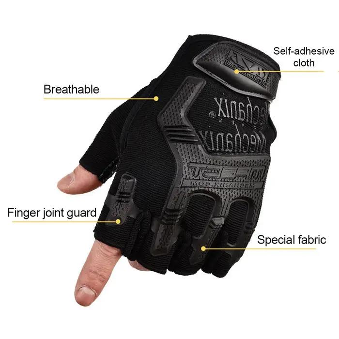Gants tactiques demi-doigts paintball airsoft chasse anti-dérapants protection vélo équipement