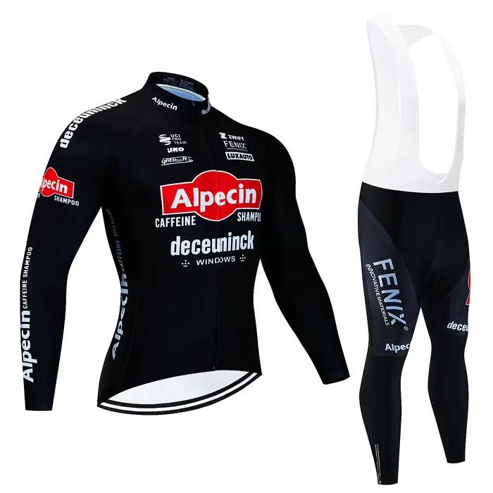 Alpecin nouvelle équipe respirant à manches longues hommes Maillot de cyclisme ensemble vtt vélo vêtements automne