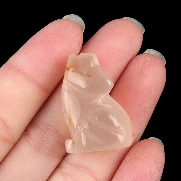 Mini pierres précieuses chien Statue naturel guérison cristal minéral Animal Figurine pierre sculpture ornement énergie Carft décor à la maison