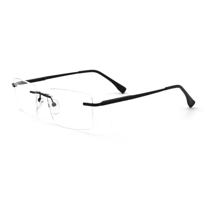Montures de lunettes rectangulaires sans monture pour hommes