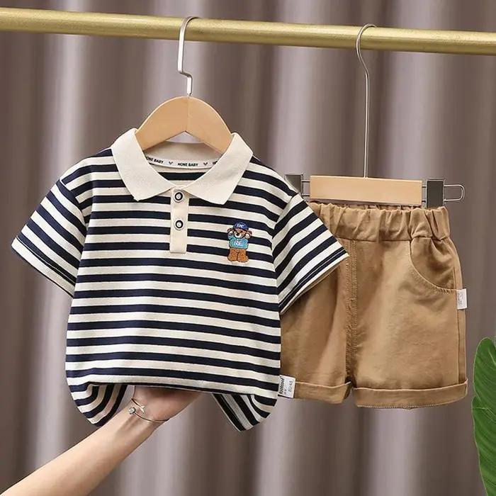 Ensemble de vêtements d'été pour bébé garçon, t-shirt et short pour enfants, tenue de dessin animé m