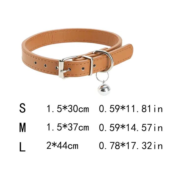 Collier en cuir pour chiens avec cloche style simple pour animaux de compagnie durables pour promenades et occasions spéciales