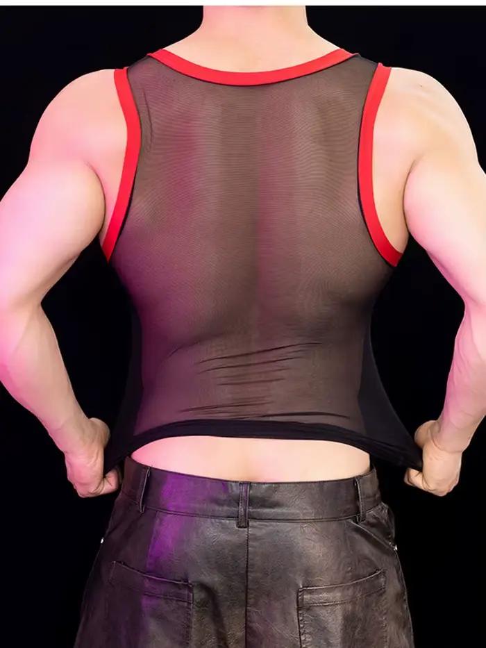 Chemise transparente pour homme, vêtement sexy, mince, précieux, en Y, respirant, en fibre, boîte de nuit, haute élasticité