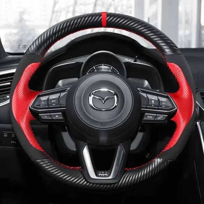 Couvercle de volant de voiture personnalisé, bricolage 100% adapté à Mazda 3 Axela 2017-2018 Mazda 6