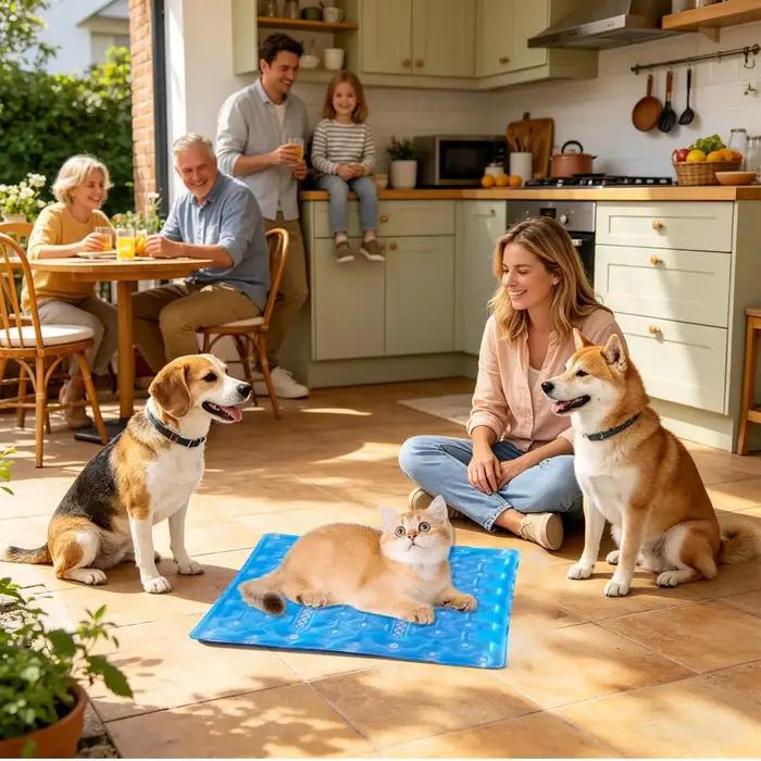Tapis rafraichissant pour chien et humains coussin de refroidissement pour maison bureau salon usage quotidien fraicheur durable matériaux respectueux de l'environnement