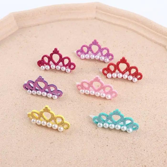 Bricolage mode avec fausse perle décor pour animaux de compagnie mignon couronne forme arcs chien accessoires