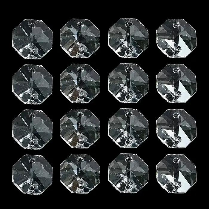 20 pièces de lustre à prisme en cristal de perles octogonales de 14mm, pièces de rechange, attrape-s