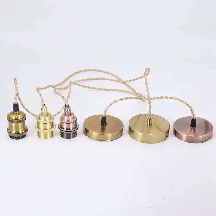 Lustre Vintage en aluminium E27, support de lampe pour ampoule Led/Edison 110V 220V, lampe suspendue