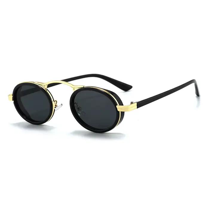 Lunettes de randonnée rétro ovales anti-lumière pour femmes - Monture métal fashion INS unisexe qualité