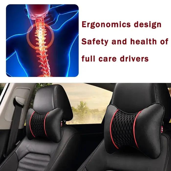 Oreiller de cou de siège de voiture en cuir PU noir, coussin de repos de sauna, support de coussin,