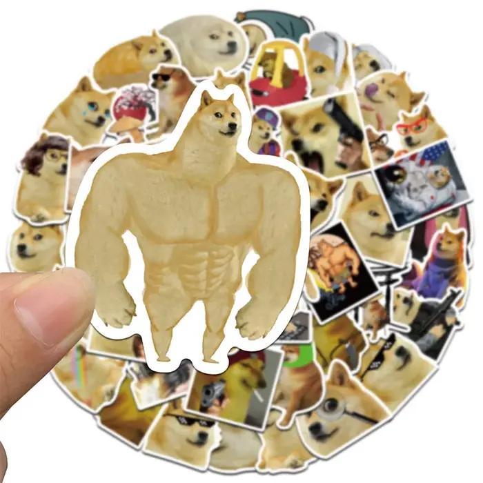 50 pièces Meme chien autocollant drôle