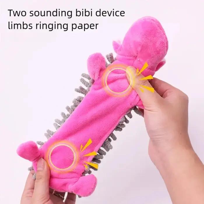 Jouet à mâcher sous forme d'animal mignon en polaire pour chiens de petite et moyenne taille pour nettoyage des dents et interactions sociales