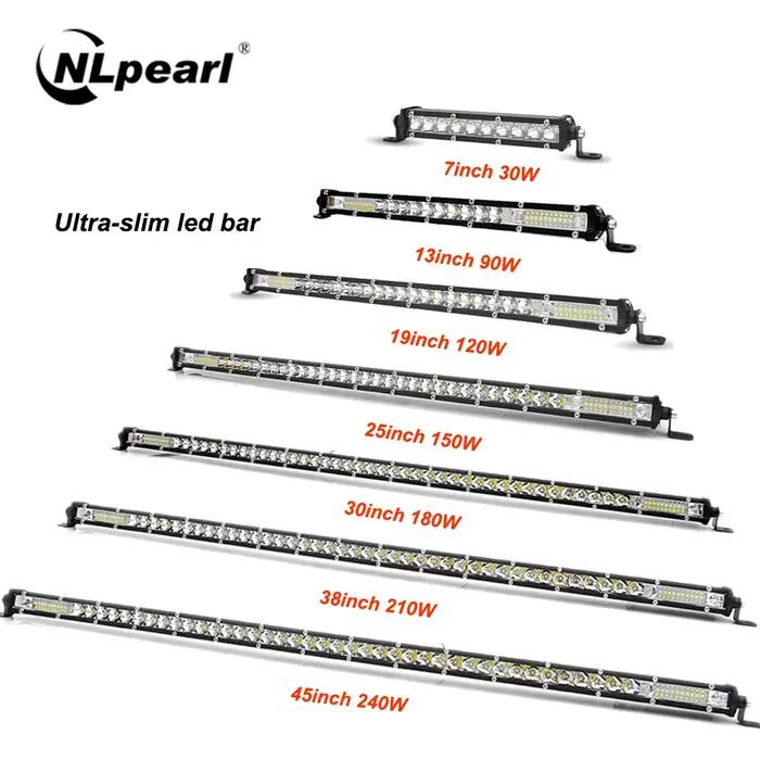 NLpearl Ultra mince 7-50 pouces barre lumineuse LED Spot hors route 4x4 LED barre lumineuse de trava