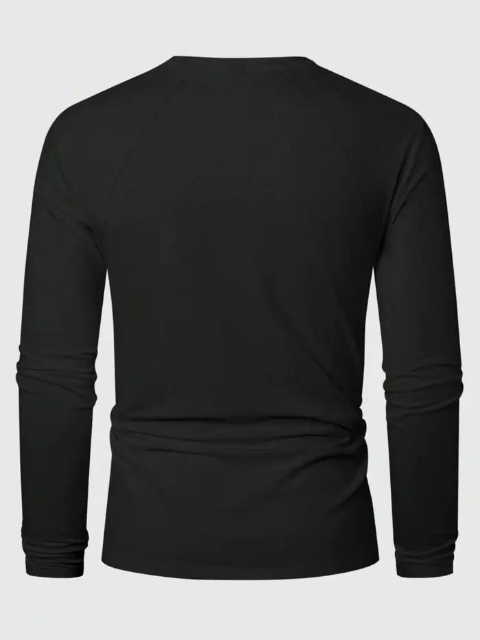 T-Shirt décontracté à manches longues et col rond pour hommes