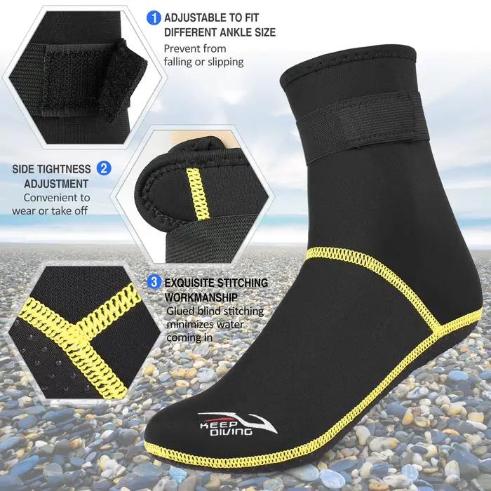 Chaussettes de plongée néoprène 3mm antidérapantes - Bottes chasse aquatique rafting snorkeling