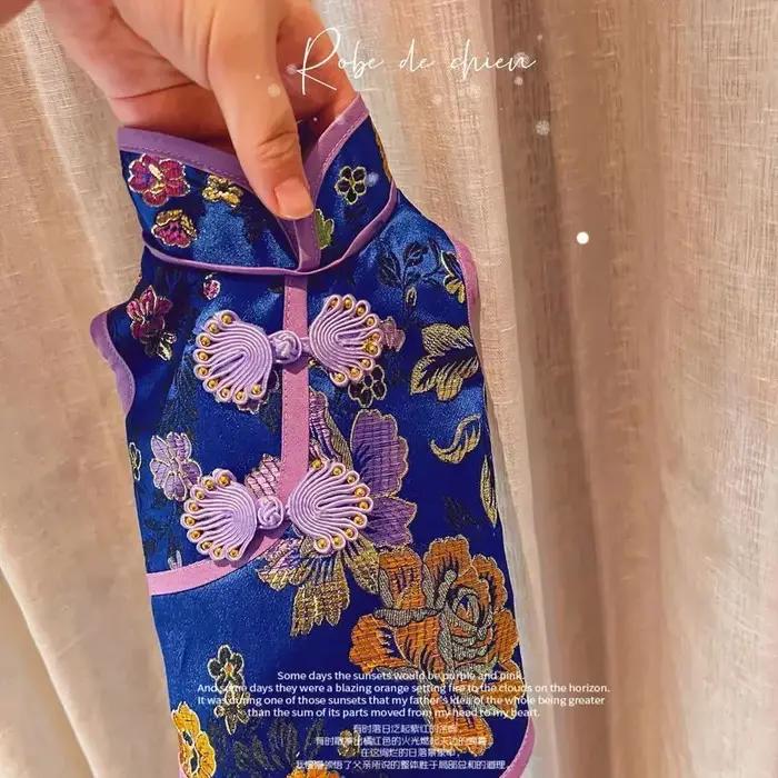 Robe Qipao pour animaux de compagnie pour le Nouvel An chinois