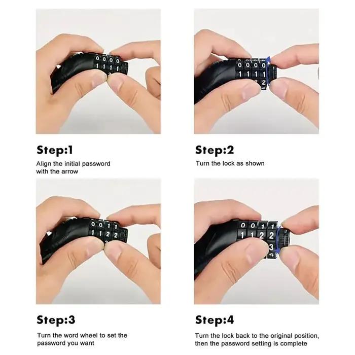 Serrure antivol pour câble de vélo à code numérique personnalisable en acier inoxydable pour vélos occasions quotidiennes et cadeaux pour cyclistes