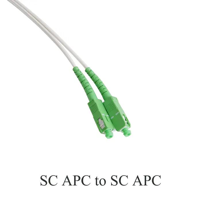 Câble de raccordement fibre optique monomode SC/APC vers SC/APC (monocœur G657A1) pour usage intérieur – Longueurs : 3 m, 5 m, 10 m, 15 m, 20 m
